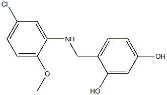 4-{[(5-chloro-2-methoxyphenyl)amino]methyl}benzene-1,3-diol 结构式