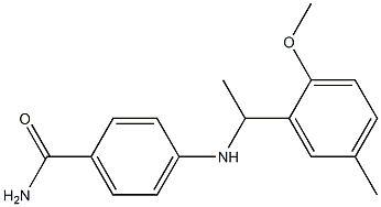 4-{[1-(2-methoxy-5-methylphenyl)ethyl]amino}benzamide Struktur