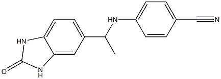 4-{[1-(2-oxo-2,3-dihydro-1H-1,3-benzodiazol-5-yl)ethyl]amino}benzonitrile 化学構造式