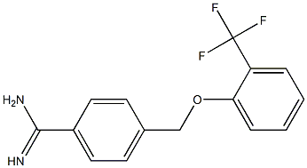 4-{[2-(trifluoromethyl)phenoxy]methyl}benzenecarboximidamide Struktur