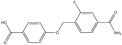 4-{[4-(aminocarbonyl)-2-fluorobenzyl]oxy}benzoic acid 化学構造式