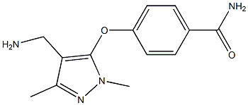 4-{[4-(aminomethyl)-1,3-dimethyl-1H-pyrazol-5-yl]oxy}benzamide,,结构式