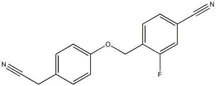 4-{[4-(cyanomethyl)phenoxy]methyl}-3-fluorobenzonitrile Struktur
