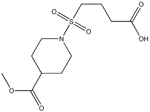 4-{[4-(methoxycarbonyl)piperidine-1-]sulfonyl}butanoic acid Struktur