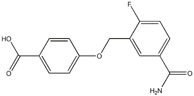 4-{[5-(aminocarbonyl)-2-fluorobenzyl]oxy}benzoic acid 化学構造式