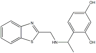 4-{1-[(1,3-benzothiazol-2-ylmethyl)amino]ethyl}benzene-1,3-diol Structure