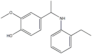 4-{1-[(2-ethylphenyl)amino]ethyl}-2-methoxyphenol Struktur