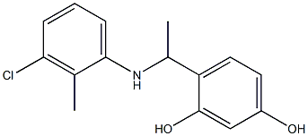 4-{1-[(3-chloro-2-methylphenyl)amino]ethyl}benzene-1,3-diol Struktur