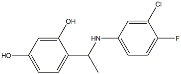 4-{1-[(3-chloro-4-fluorophenyl)amino]ethyl}benzene-1,3-diol 结构式
