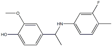 4-{1-[(3-fluoro-4-methylphenyl)amino]ethyl}-2-methoxyphenol Struktur