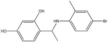 4-{1-[(4-bromo-2-methylphenyl)amino]ethyl}benzene-1,3-diol,,结构式