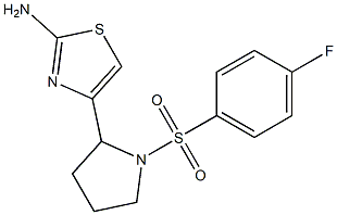 4-{1-[(4-fluorophenyl)sulfonyl]pyrrolidin-2-yl}-1,3-thiazol-2-amine 结构式