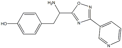 4-{2-amino-2-[3-(pyridin-3-yl)-1,2,4-oxadiazol-5-yl]ethyl}phenol Struktur