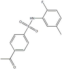 4-acetyl-N-(2-fluoro-5-methylphenyl)benzene-1-sulfonamide 结构式