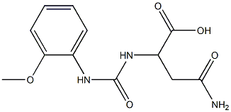 4-amino-2-({[(2-methoxyphenyl)amino]carbonyl}amino)-4-oxobutanoic acid,,结构式