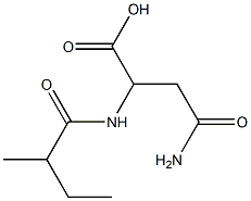 4-amino-2-[(2-methylbutanoyl)amino]-4-oxobutanoic acid 结构式