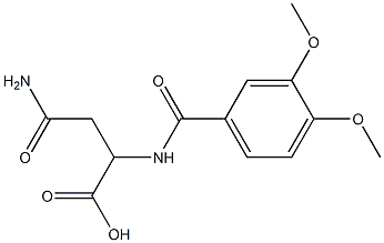 4-amino-2-[(3,4-dimethoxybenzoyl)amino]-4-oxobutanoic acid 化学構造式