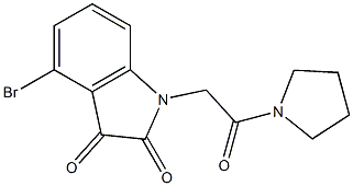 4-bromo-1-[2-oxo-2-(pyrrolidin-1-yl)ethyl]-2,3-dihydro-1H-indole-2,3-dione,,结构式