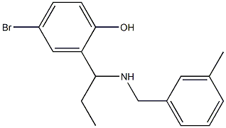 4-bromo-2-(1-{[(3-methylphenyl)methyl]amino}propyl)phenol Struktur