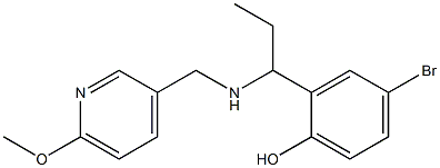 4-bromo-2-(1-{[(6-methoxypyridin-3-yl)methyl]amino}propyl)phenol,,结构式