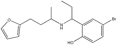 4-bromo-2-(1-{[4-(furan-2-yl)butan-2-yl]amino}propyl)phenol 化学構造式