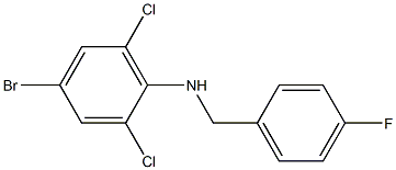 4-bromo-2,6-dichloro-N-[(4-fluorophenyl)methyl]aniline Structure