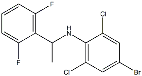 4-bromo-2,6-dichloro-N-[1-(2,6-difluorophenyl)ethyl]aniline,,结构式