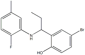 4-bromo-2-{1-[(2-fluoro-5-methylphenyl)amino]propyl}phenol,,结构式