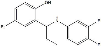 4-bromo-2-{1-[(3,4-difluorophenyl)amino]propyl}phenol 结构式