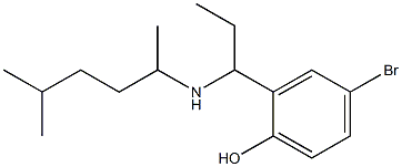 4-bromo-2-{1-[(5-methylhexan-2-yl)amino]propyl}phenol,,结构式