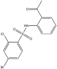 4-bromo-2-chloro-N-(2-acetylphenyl)benzene-1-sulfonamide,,结构式