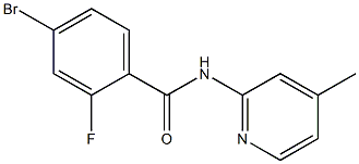 4-bromo-2-fluoro-N-(4-methylpyridin-2-yl)benzamide 结构式