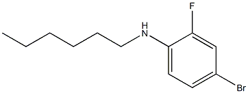 4-bromo-2-fluoro-N-hexylaniline 化学構造式