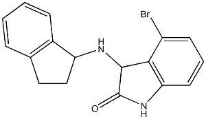 4-bromo-3-(2,3-dihydro-1H-inden-1-ylamino)-2,3-dihydro-1H-indol-2-one,,结构式