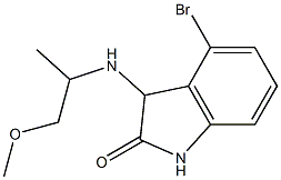 4-bromo-3-[(1-methoxypropan-2-yl)amino]-2,3-dihydro-1H-indol-2-one,,结构式