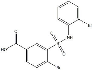 4-bromo-3-[(2-bromophenyl)sulfamoyl]benzoic acid,,结构式