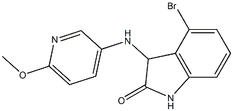 4-bromo-3-[(6-methoxypyridin-3-yl)amino]-2,3-dihydro-1H-indol-2-one Structure