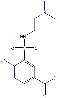 4-bromo-3-{[2-(dimethylamino)ethyl]sulfamoyl}benzoic acid,,结构式