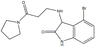 4-bromo-3-{[3-oxo-3-(pyrrolidin-1-yl)propyl]amino}-2,3-dihydro-1H-indol-2-one Structure