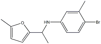 4-bromo-3-methyl-N-[1-(5-methylfuran-2-yl)ethyl]aniline,,结构式