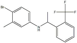 4-bromo-3-methyl-N-{1-[2-(trifluoromethyl)phenyl]ethyl}aniline,,结构式