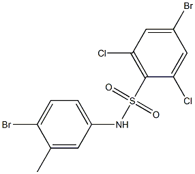 4-bromo-N-(4-bromo-3-methylphenyl)-2,6-dichlorobenzene-1-sulfonamide,,结构式