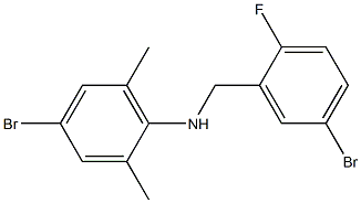 4-bromo-N-[(5-bromo-2-fluorophenyl)methyl]-2,6-dimethylaniline,,结构式
