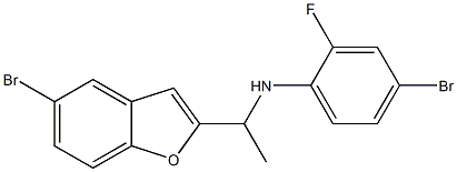 4-bromo-N-[1-(5-bromo-1-benzofuran-2-yl)ethyl]-2-fluoroaniline Struktur