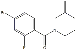 4-bromo-N-ethyl-2-fluoro-N-(2-methylprop-2-enyl)benzamide,,结构式