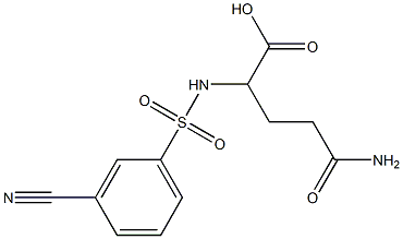 4-carbamoyl-2-[(3-cyanobenzene)sulfonamido]butanoic acid,,结构式