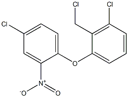 4-chloro-1-[3-chloro-2-(chloromethyl)phenoxy]-2-nitrobenzene 结构式