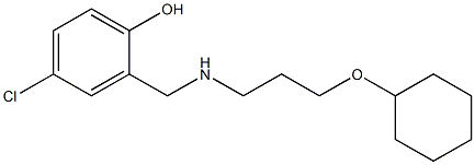 4-chloro-2-({[3-(cyclohexyloxy)propyl]amino}methyl)phenol,,结构式