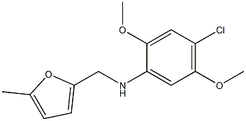 4-chloro-2,5-dimethoxy-N-[(5-methylfuran-2-yl)methyl]aniline,,结构式
