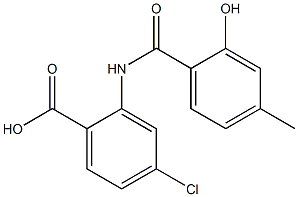 4-chloro-2-[(2-hydroxy-4-methylbenzene)amido]benzoic acid Struktur